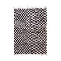 BERBERTEPPICH aus Marokko kariert 200x 300 cm - Schwarz, Naturmaterialien (200/300cm) - AFK Living