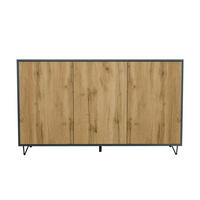 SIDEBOARD Elisa, Kommode mit Push-to-Open, Made in Germany, Moderner Schrank, Anthrazit matt/Eiche Evoke (152,5 x 90,5 x 37 cm) - Eiche Wotan, Holzwerkstoff (152.5/90.5/37cm) - InnoFurn