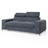 BETTSOFA BENETE Grau Cordstoff mit Schlaffunktion - Grau, Holz/Textil (191/89/92cm) - MASSENO