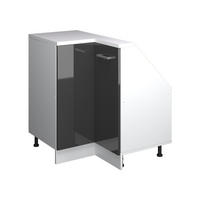 DACHSCHRÄGENSCHRANK ECKSCHRANK Rion Anthrazit Hochglanz/Weiß 75.6 x 81.6 cm mit 1 Tür - Anthrazit/Weiß, Holzwerkstoff (75.6/81.6/75.6cm) - Vicco