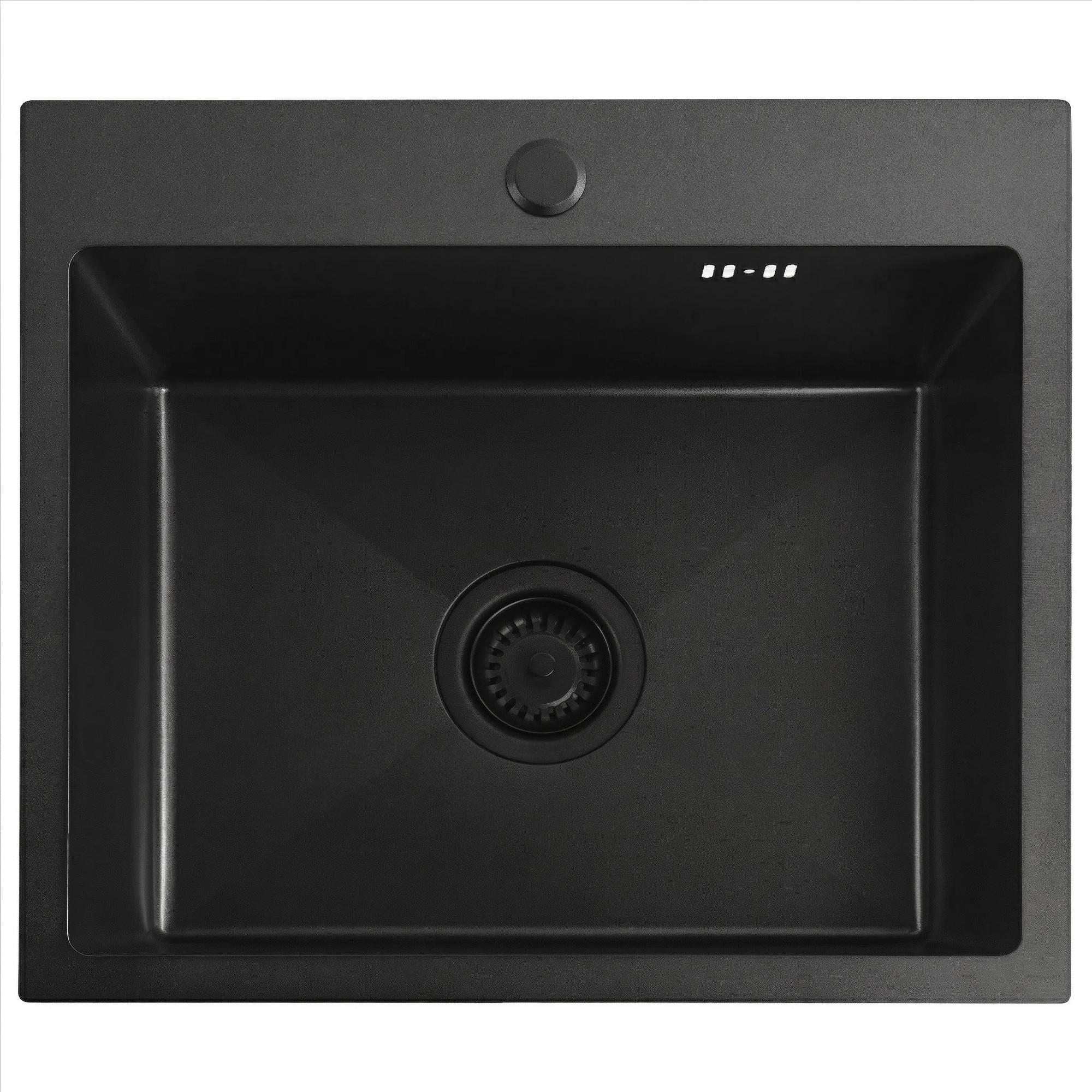 EDELSTAHLSPÜLE Rea Leo 50 Black mit Küchenarmatur - Schwarz, Metall (45/18.5/50cm) - REA
