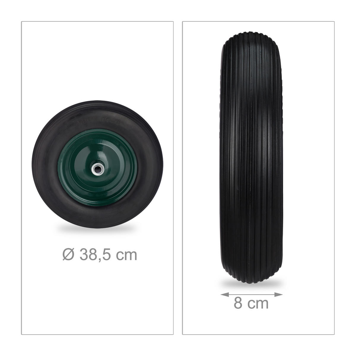 SCHUBKARRENRAD - Multicolor, Kunststoff/Metall (38.5/8/38.5cm) - Relaxdays