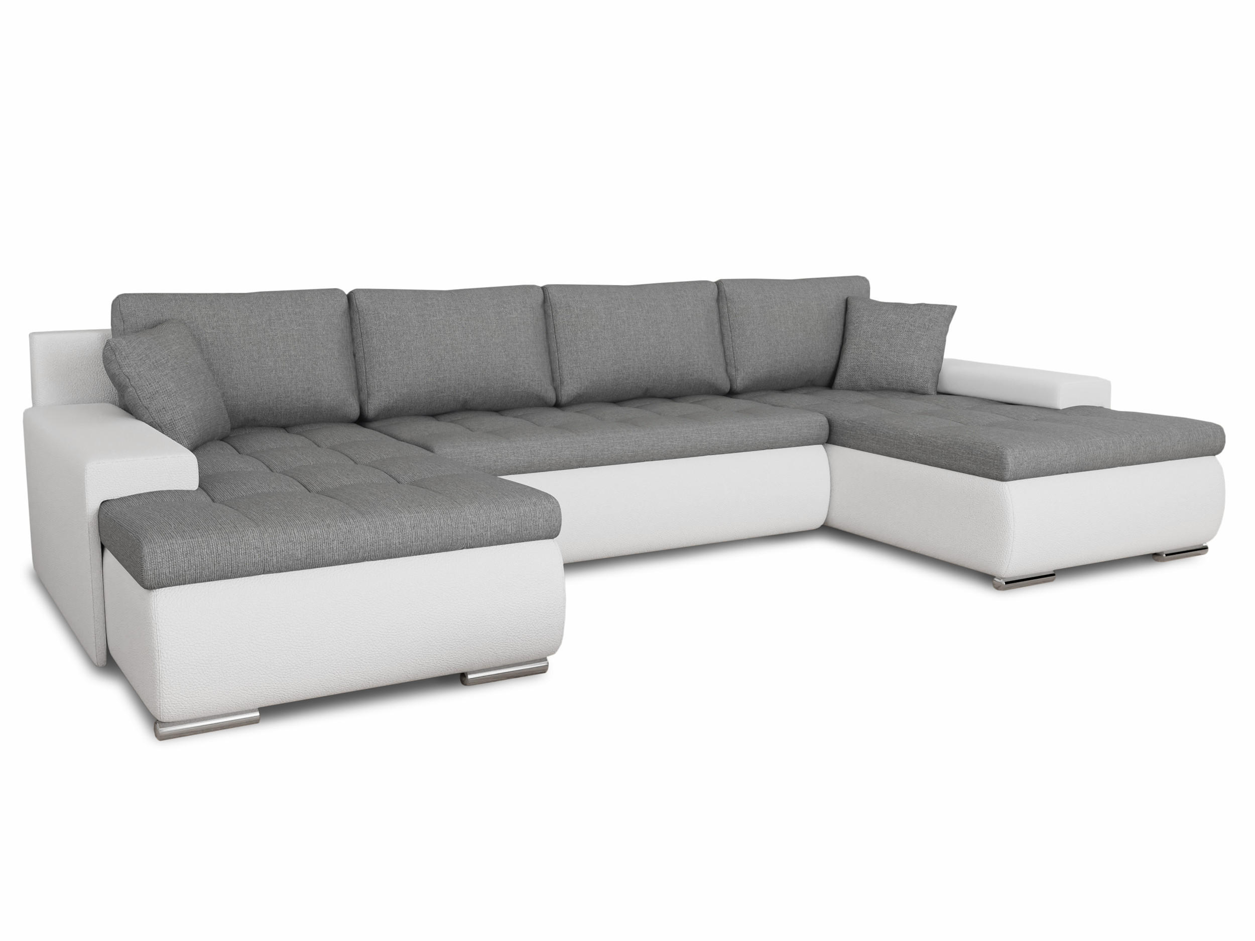 WOHNLANDSCHAFT Faris U - Weiß, Holz/Textil (350/85/185cm) - Sofnet