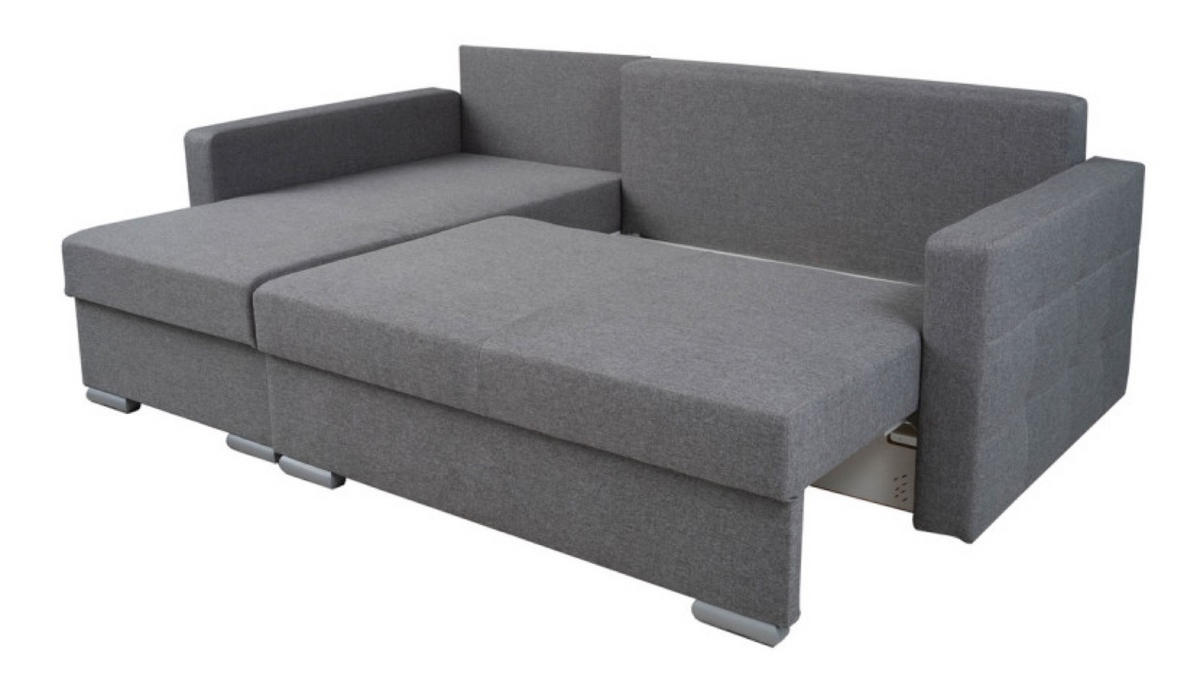 ECKSOFA Grau ASTI Ausziehbar - Grau, Naturmaterialen/Textil (225/144cm) - Sepro Meble