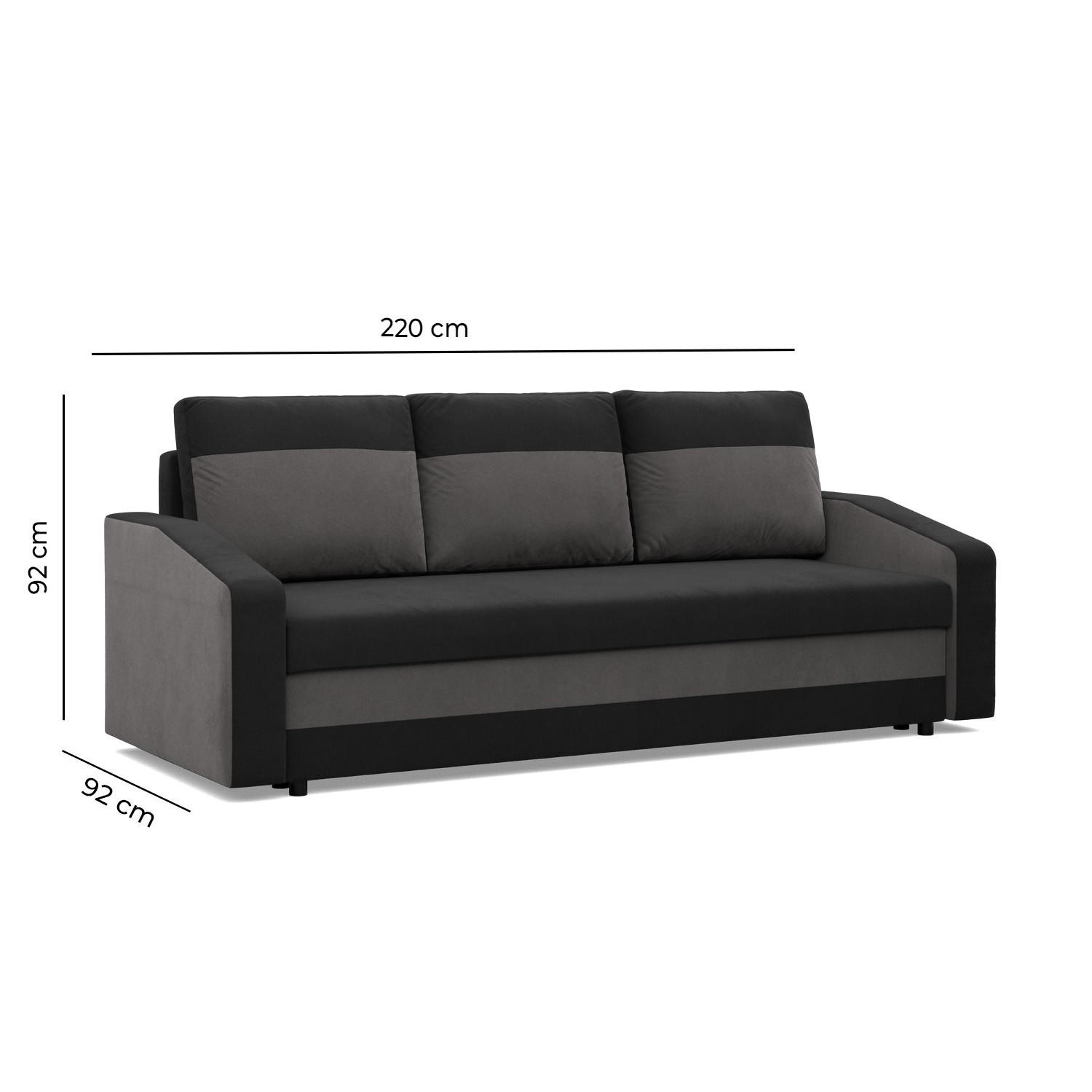 Thumbnail - Sofa, Mehrfarbig, Textil, 3-Sitzer, 220x92x92 cm, Wohnzimmer, Sofas & Couches, Sofas, 3-Sitzer Sofas