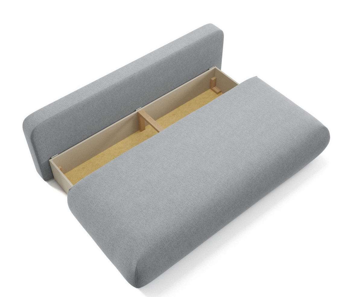SCHLAFSOFA OTO, Sofa mit Schlaffunktion und Bettkasten, Farbe: Grau, Velourstoff - Grau, Textil (206/90/92cm) - Sepro Meble