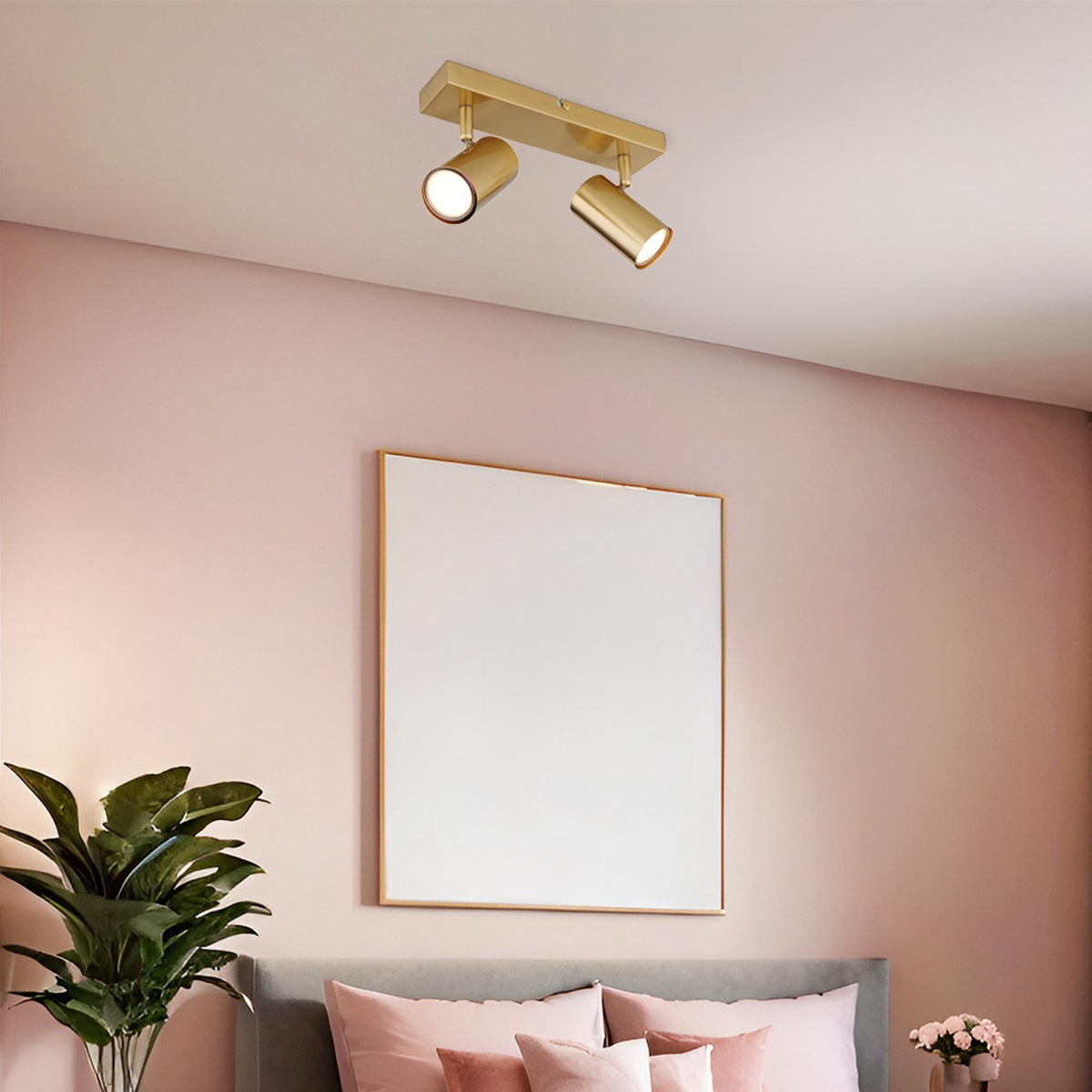 DECKENLEUCHTE Metall Gold 2-Flammig - Goldfarben, Metall (26/6/13cm) - Globo Lighting