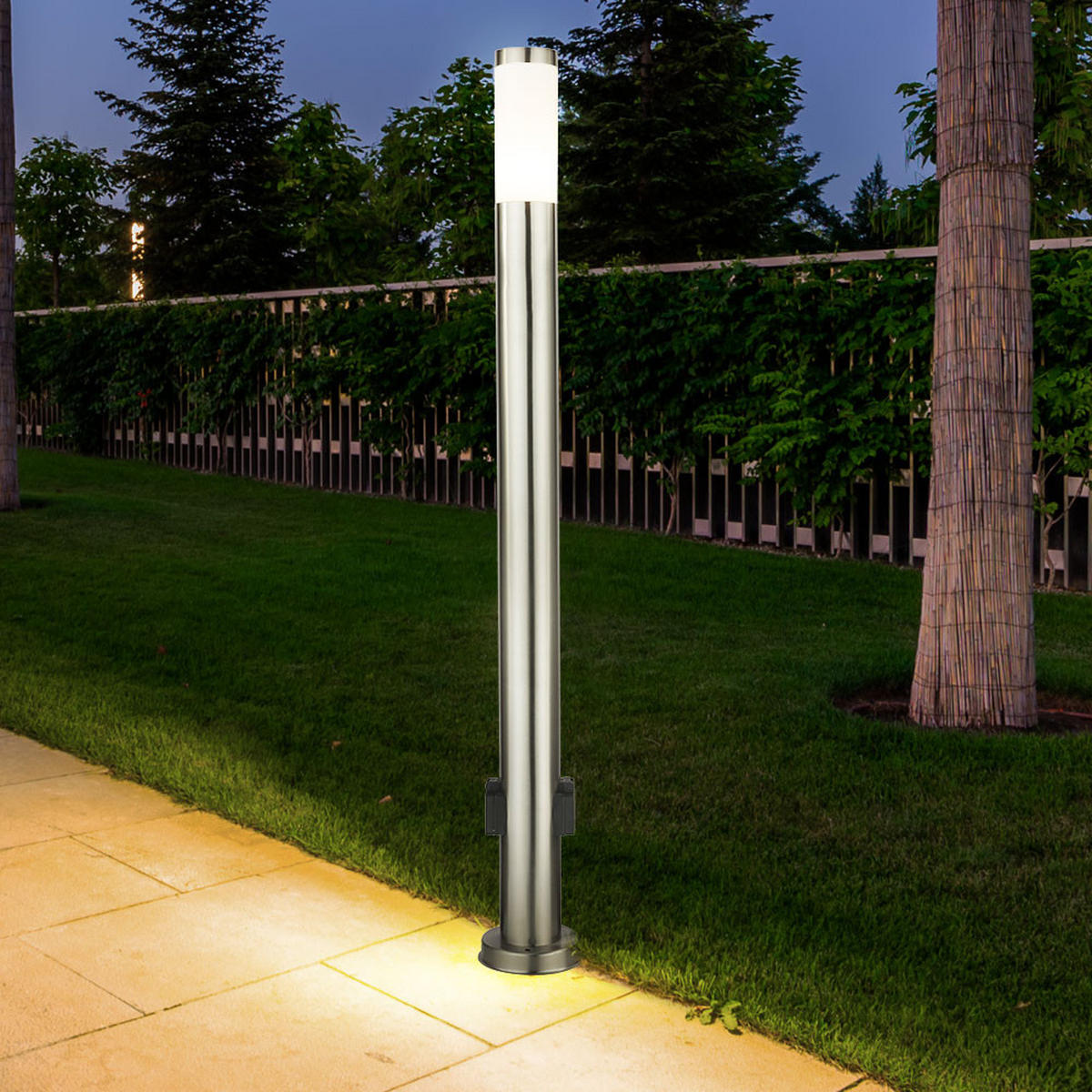 LED STEHLEUCHTE Edelstahl Silber 2er Set - Silberfarben, Metall (12.7/12.7/110cm) - Globo Lighting