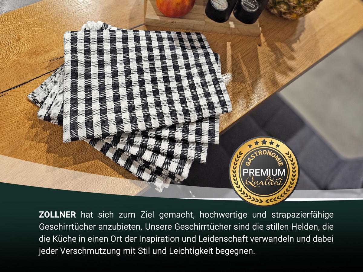 GESCHIRRTÜCHER, 5er-Set, 50x70 cm, 100% Baumwolle, Schwarz - Multicolor, Textil (50/70cm) - Zollner