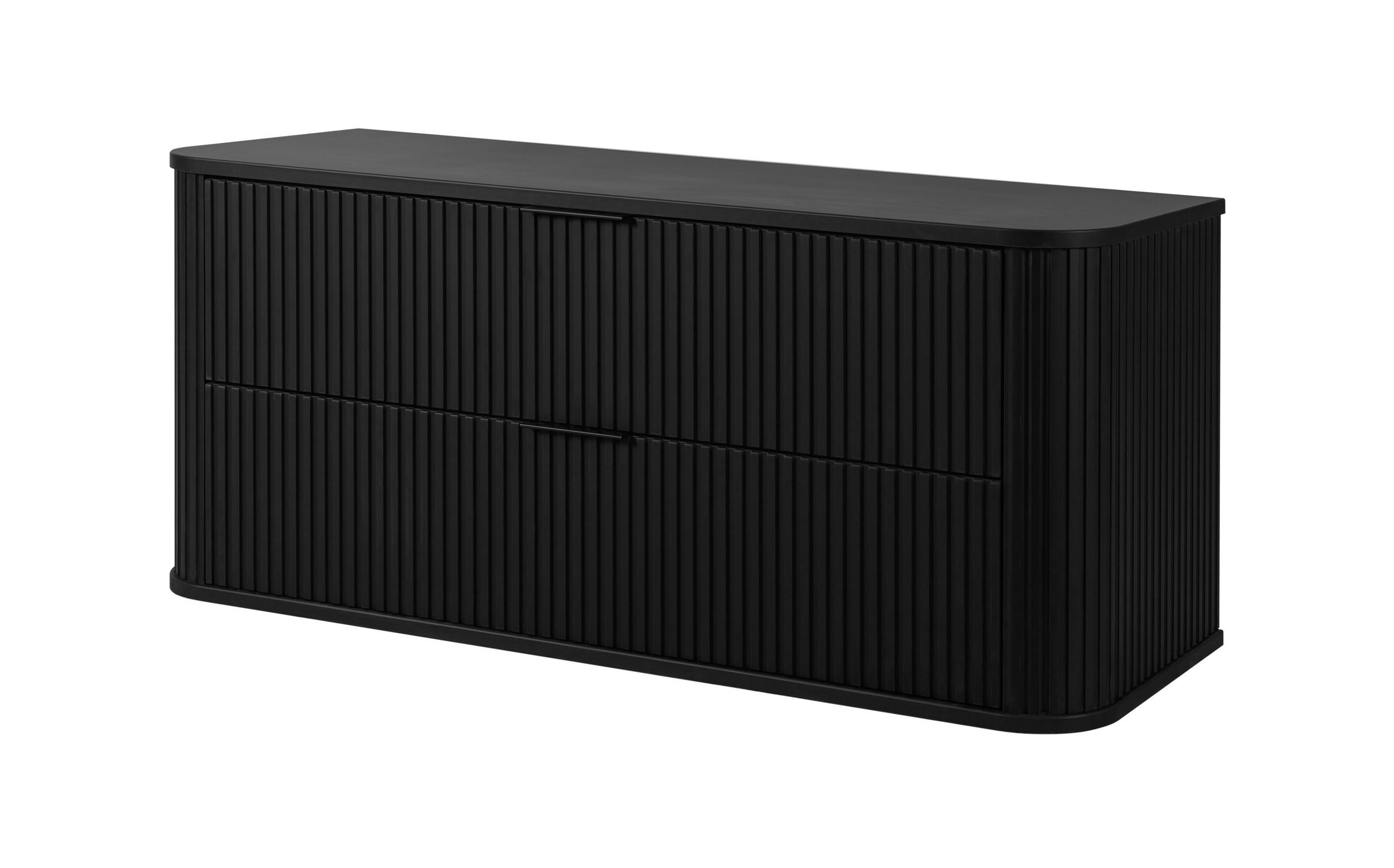 BADEZIMMERSCHRANK, Schwarz, Schwarze Griffe, 41,5 x 120 x 51,7 cm - Schwarz, Holzwerkstoff/Kunststoff (120/51.7/41.5cm) - 3XE LIVING