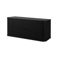 BADEZIMMERSCHRANK, Schwarz, Schwarze Griffe, 41,5 x 120 x 51,7 cm - Schwarz, Holzwerkstoff/Kunststoff (120/51.7/41.5cm) - 3XE LIVING