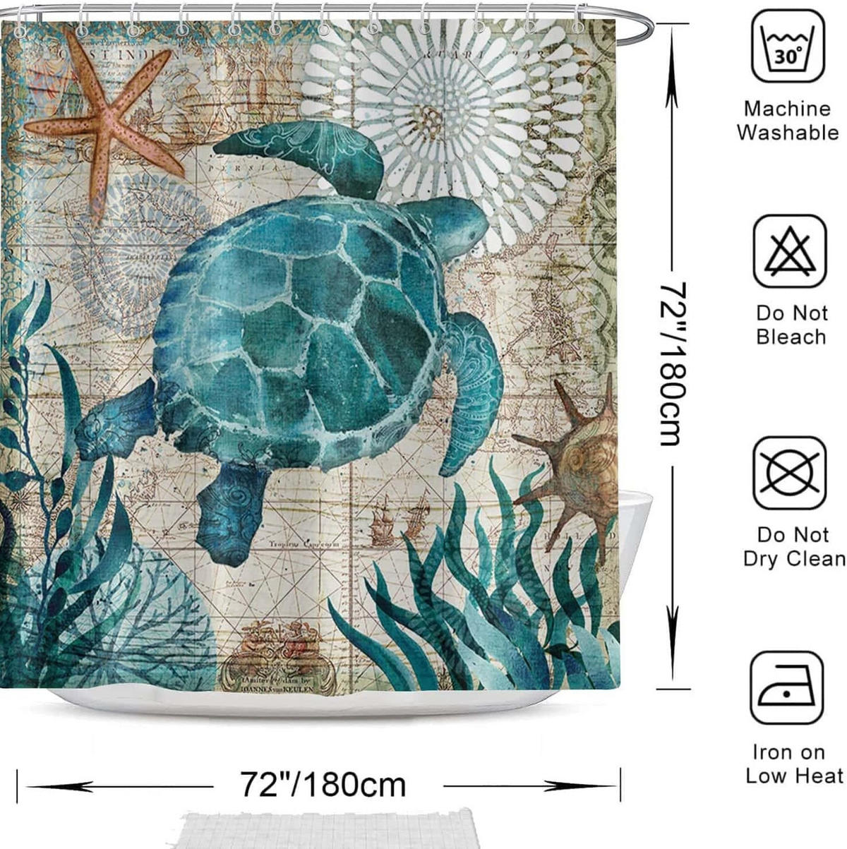 DUSCHVORHANG Stoff schimmelresistent schnelltrocknend fürs Badezimmer Dusche Badewanne Polyester maschinenwaschbar - Multicolor, Textil (180/180cm) - MCBOSON