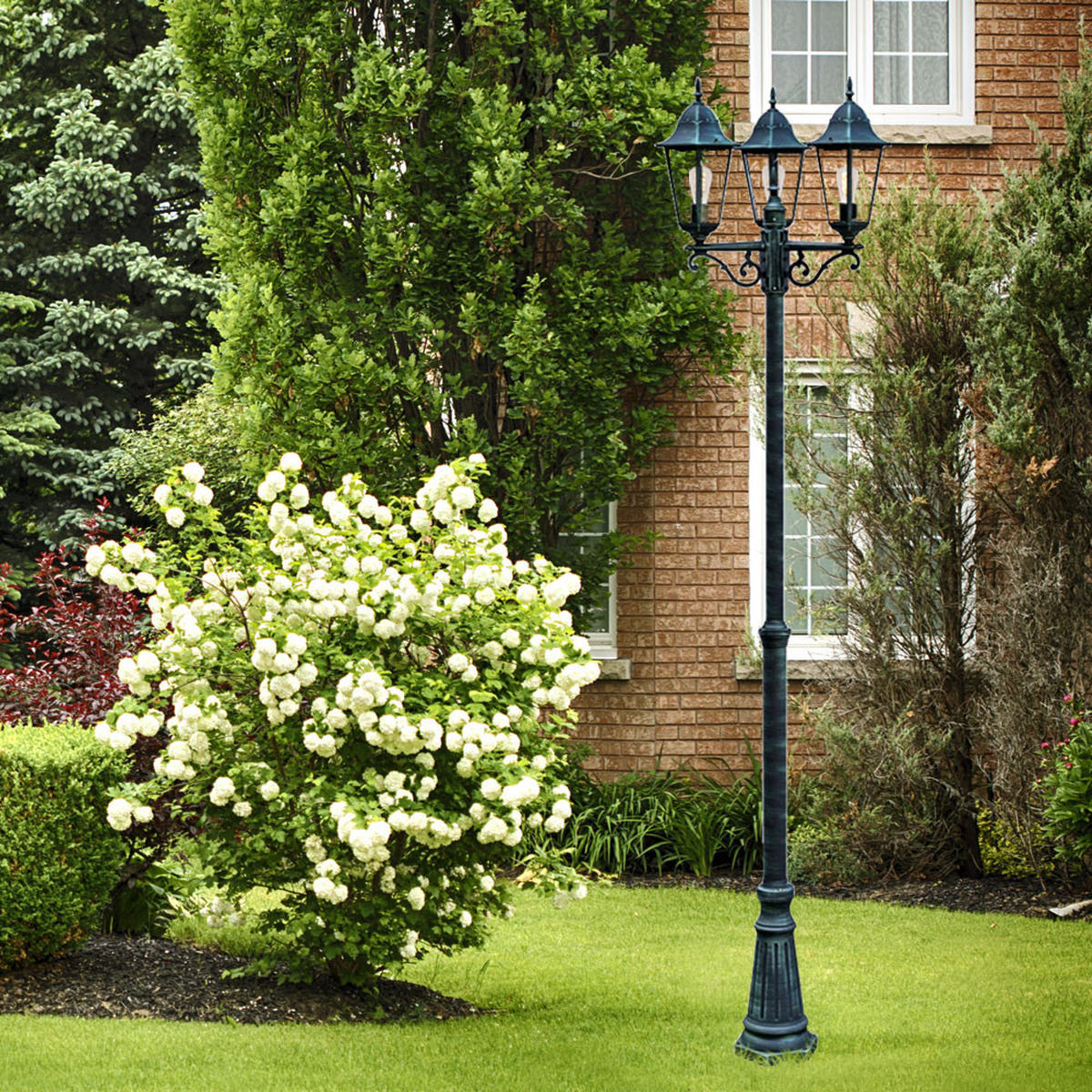 LED STEHLEUCHTE Norderney Schwarz - Schwarz, Glas (58/55/220cm)