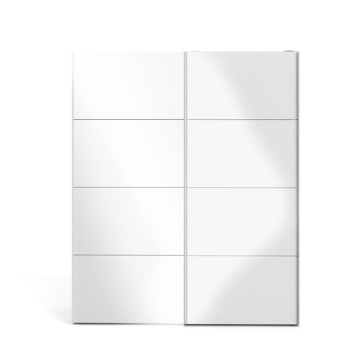 SCHWEBETÜRENSCHRANK weiß hochglanz - Weiß, Holzwerkstoff (183/221/61cm) - ebuy24