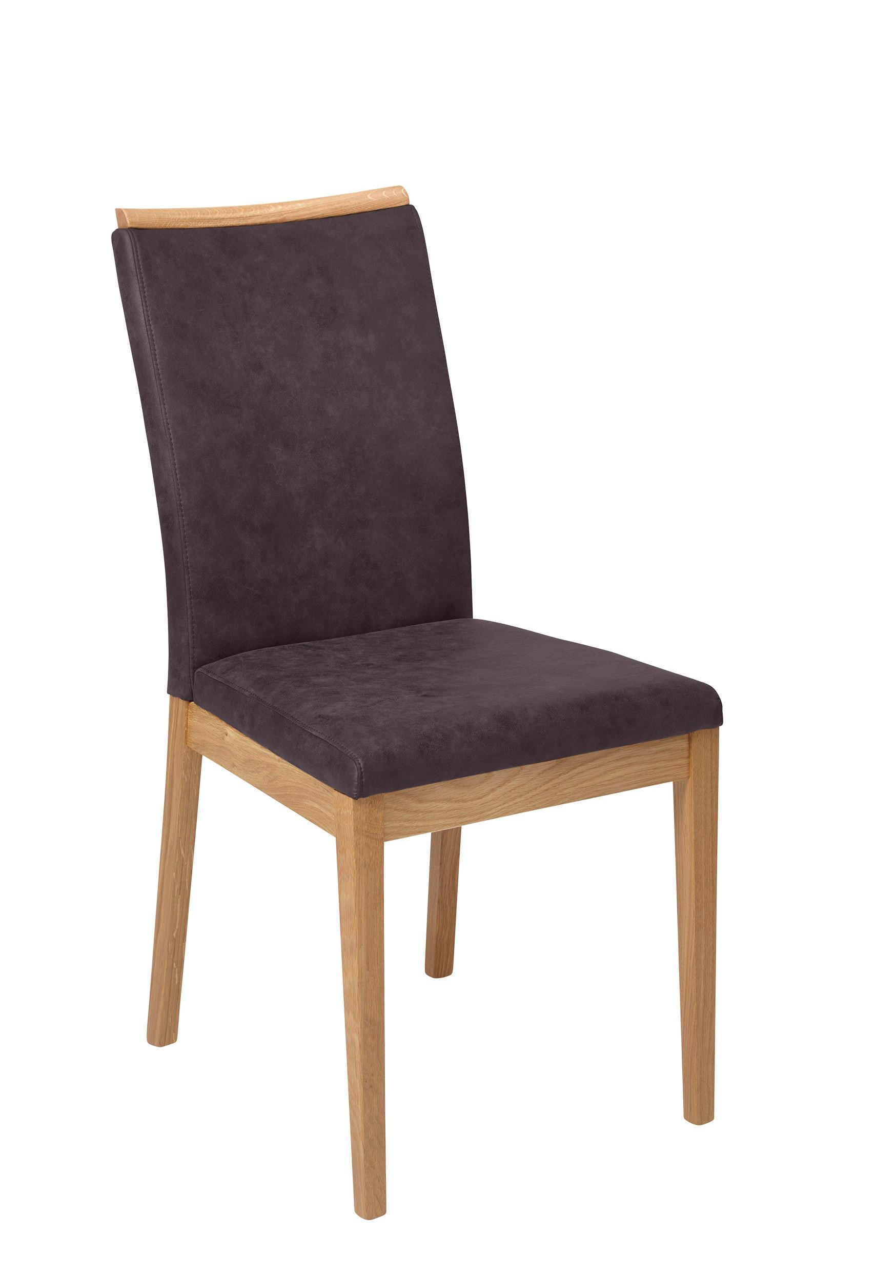 ESSZIMMERSTUHL 2er-Set Delfi 2 Wildeiche Massiv/Microfaser Braun - Braun, Holz (46/98/60cm) - 58aufmkessel
