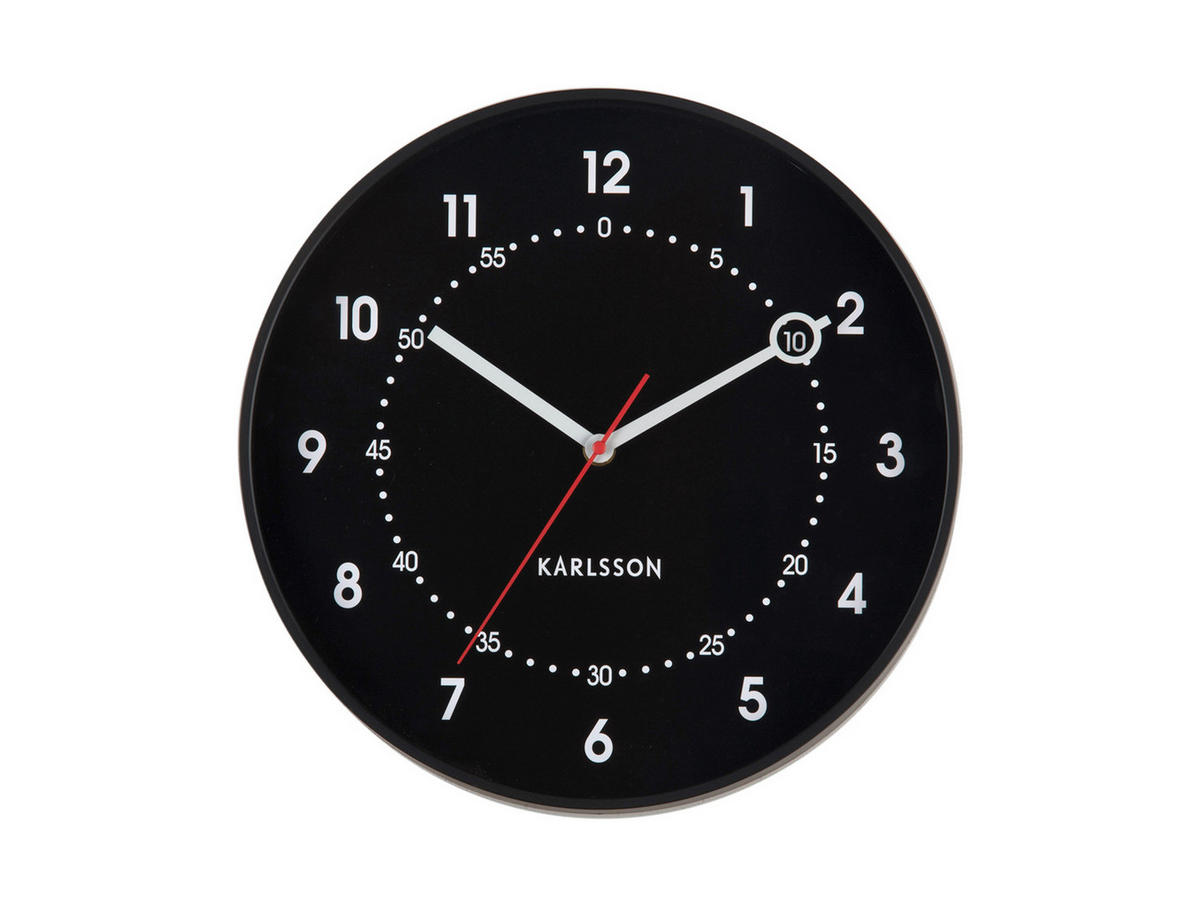 WANDUHR Fresco Schwarz 31.5/31.5/ - Schwarz, Kunststoff (31.5/31.5/31.5cm) - Karlsson