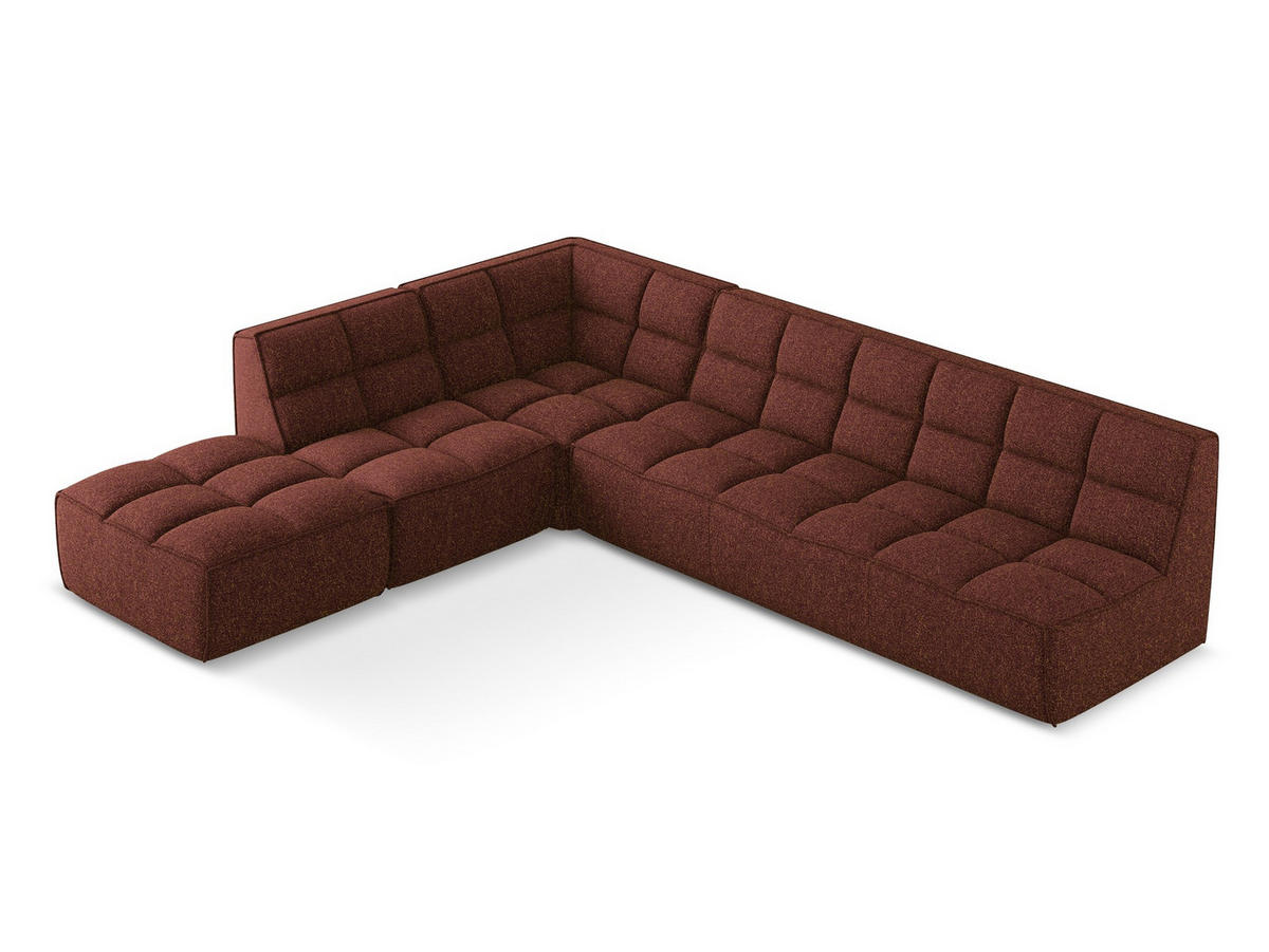 ECKSOFA Beidseitig Strukturstoff Stoff Rot - Bordeaux/Rot, Kunststoff/Textil (308/258cm) - Makamii