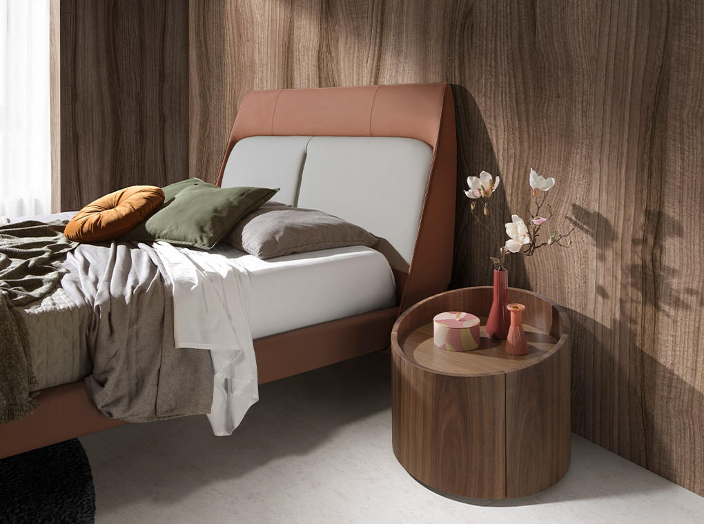 NACHTSCHRANK Nachttisch aus Nussbaum und schwarzem Stahl Ø53/44 cm - Nussbaumfarben, Holz (53/44/53cm) - ANGEL CERDA