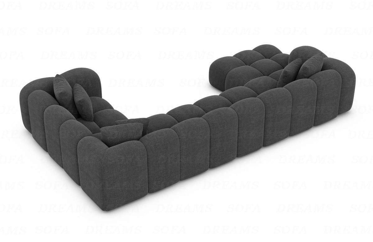 WOHNLANDSCHAFT Cloud Anthrazit Strukturstoff - Anthrazit, Kunststoff (314/72/184cm)