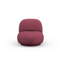 DREHSESSEL Chuck aus Chenille-Stoff karmesinrot - Rot, Textil (77/80/78cm) - Micadoni