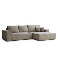 ECKSOFA Maze Braun Chenille-Stoff - Rechts Seite - Schwarz/Braun, Holz/Holzwerkstoff (294/185cm) - Maison de Reve