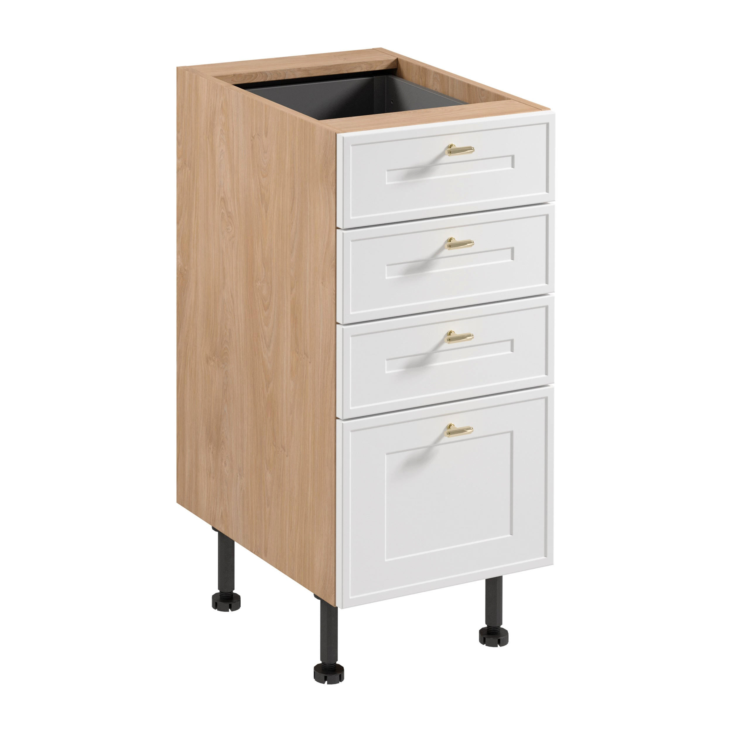 UNTERSCHRANK D40S4 AX – Sorento Sonoma Eiche Weiß – Weiß / Sonoma Eiche - Weiß/Sonoma Eiche, Holzwerkstoff (40/87/52cm) - ROYAL24_MARKT