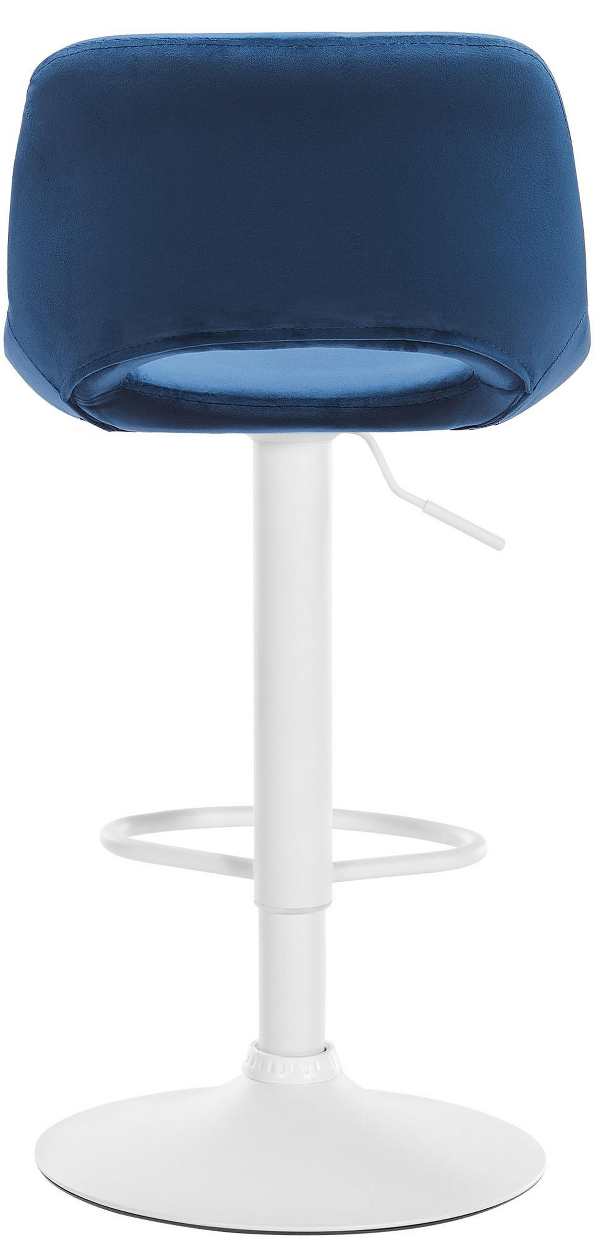 BARHOCKER JAKSON Blau Samt Weiß - Blau, Textil/Metall (42/86/46cm) - DELUKE