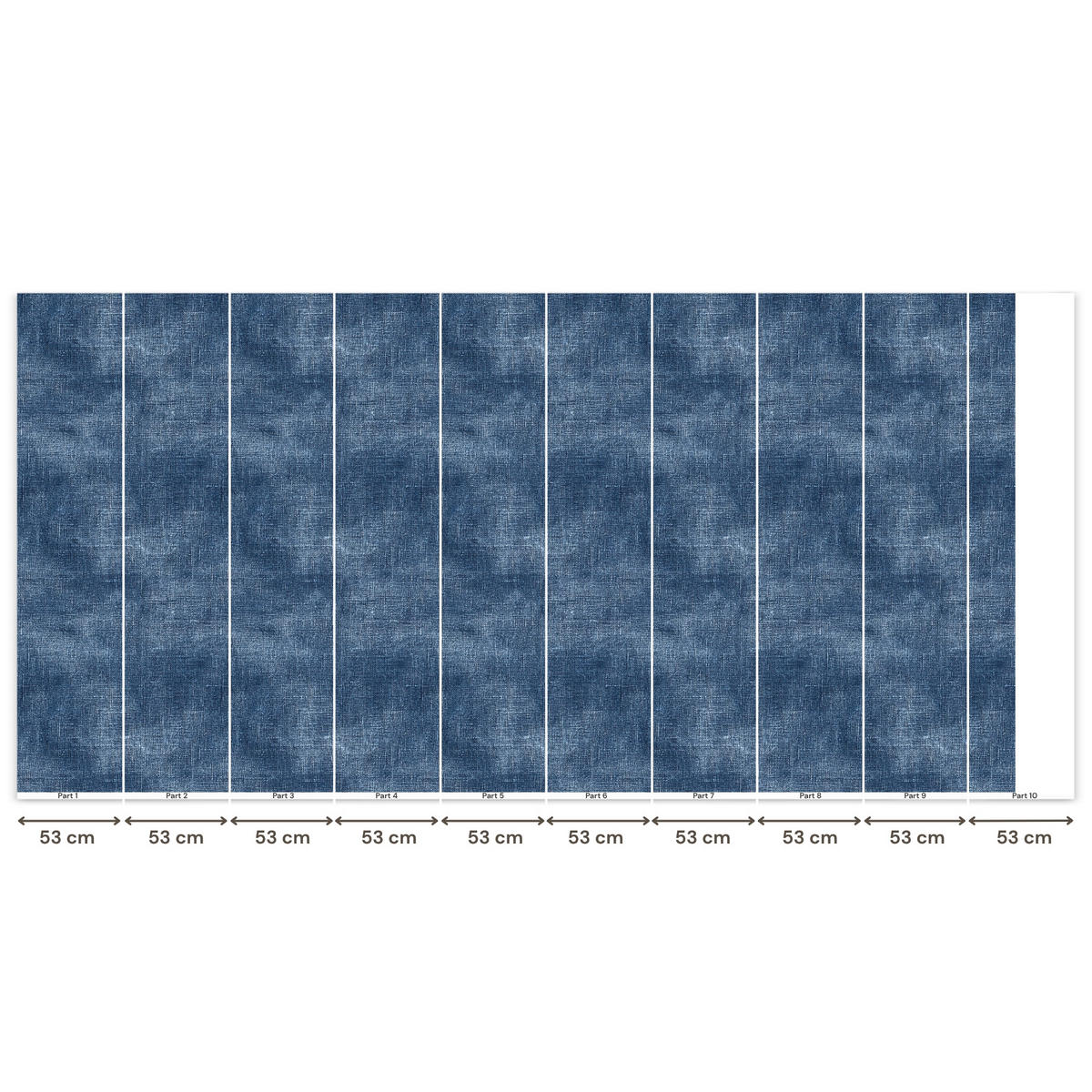 TAPETE - Leinen - Textur - Muster - Denim - Rustikal - 500x240 cm - Blau, Papier (500/240cm) - OnlyWow