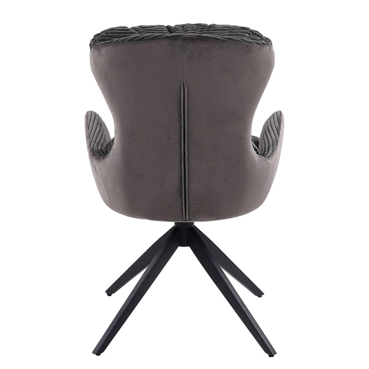 ARMLEHNENSTUHL - 2er-Set - Schwarz, Textil/Metall (58/88/68cm) - home24