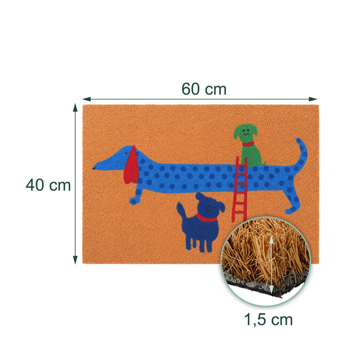 ROHOŽ - viacfarebná, textil/plast (60/40cm) - Relaxdays