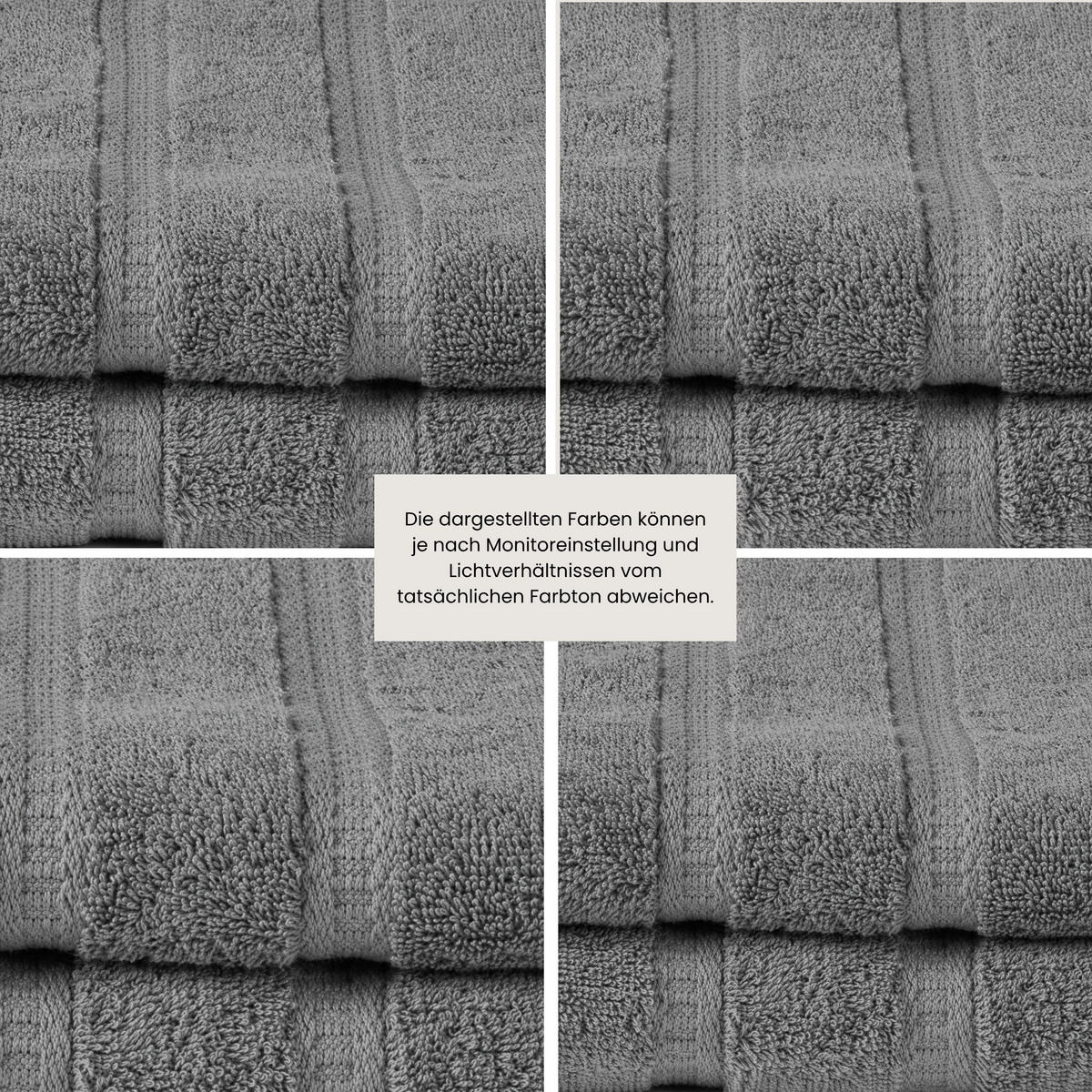 FROTTIERSET Las Palmas - 8-teilig - Anthrazit - Anthrazit, Textil (50/100cm) - SCHIESSER