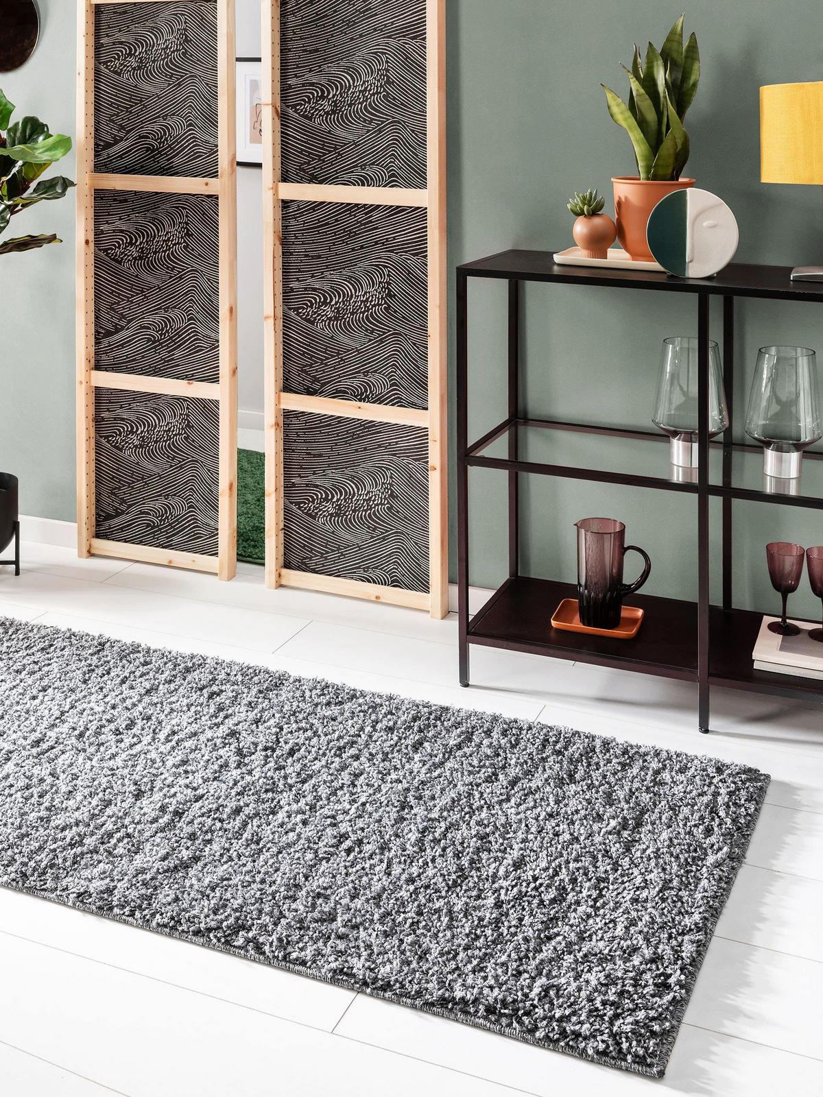 HOCHFLORTEPPICH Soho Grau 80x250 cm - Grau, Kunststoff (80/250cm) - benuta