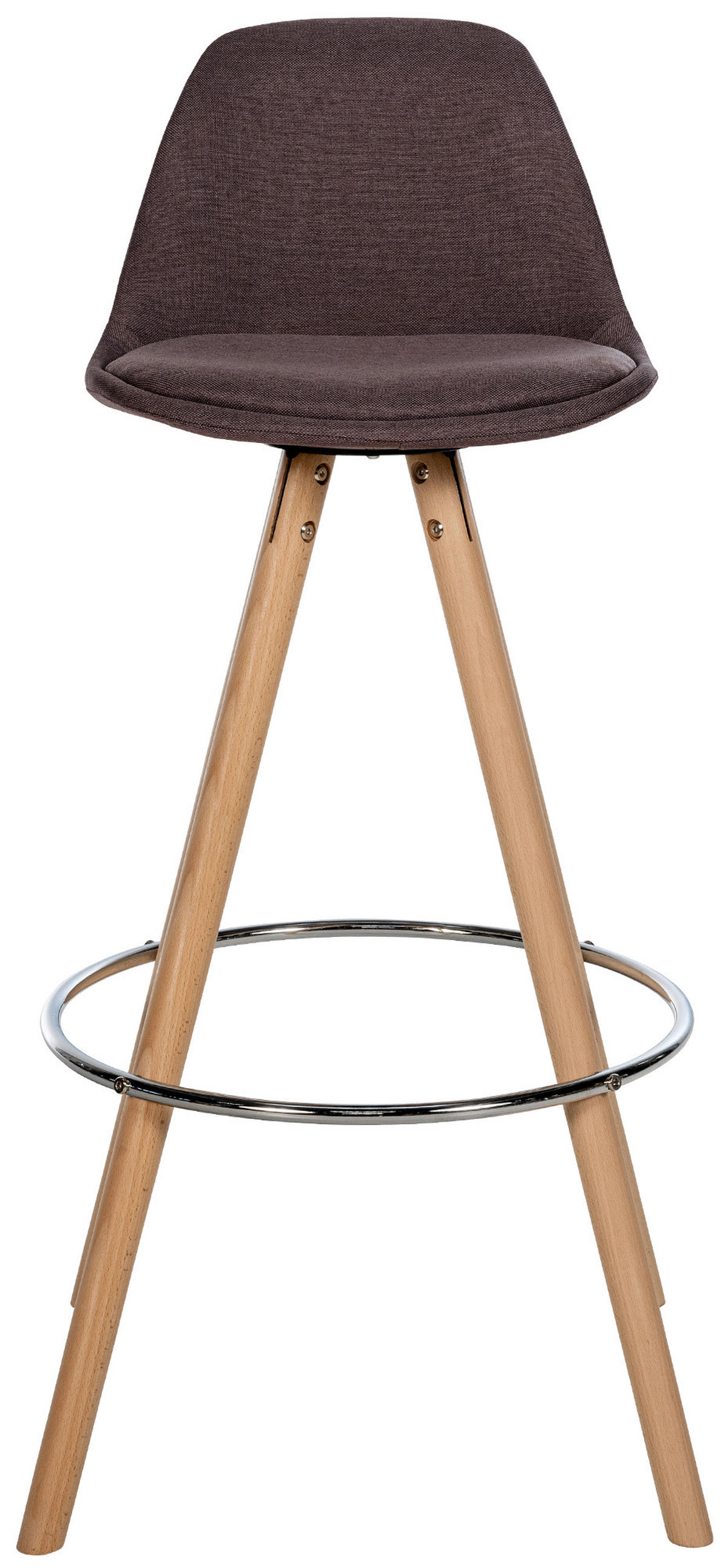 BARHOCKER PALMA Braun Stoff Braun - Braun, Holz/Textil (38/99/44cm) - DELUKE