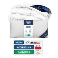BETTWAREN SET Daunen Ganzjahr 220/240cm, Kissen 40/80 cm - Weiß, Textil (220/240cm) - AM Qualitätsmatratzen