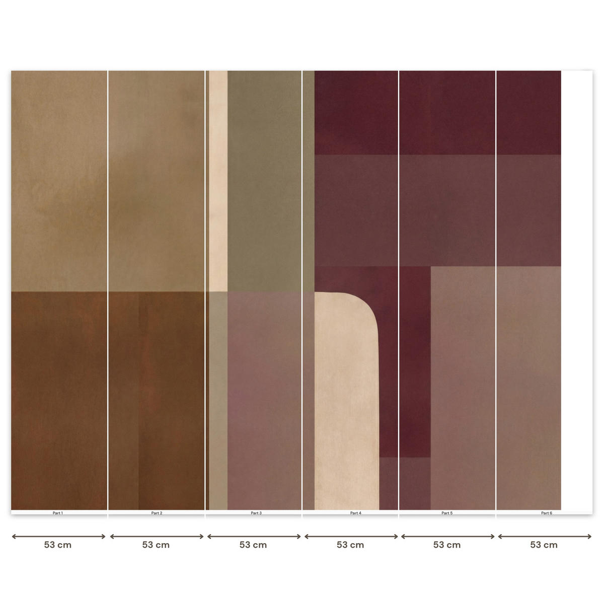 TAPETE - Unis - Abstrakt - Bordeaux - Linien - 300x260 cm - Multicolor, Papier (300/260cm) - OnlyWow