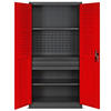 WERKZEUGSCHRANK mit Lochwand AESO 185x92x50cm Anthrazit-Rot - Anthrazit, Metall (92/185/50cm) - DELUKE