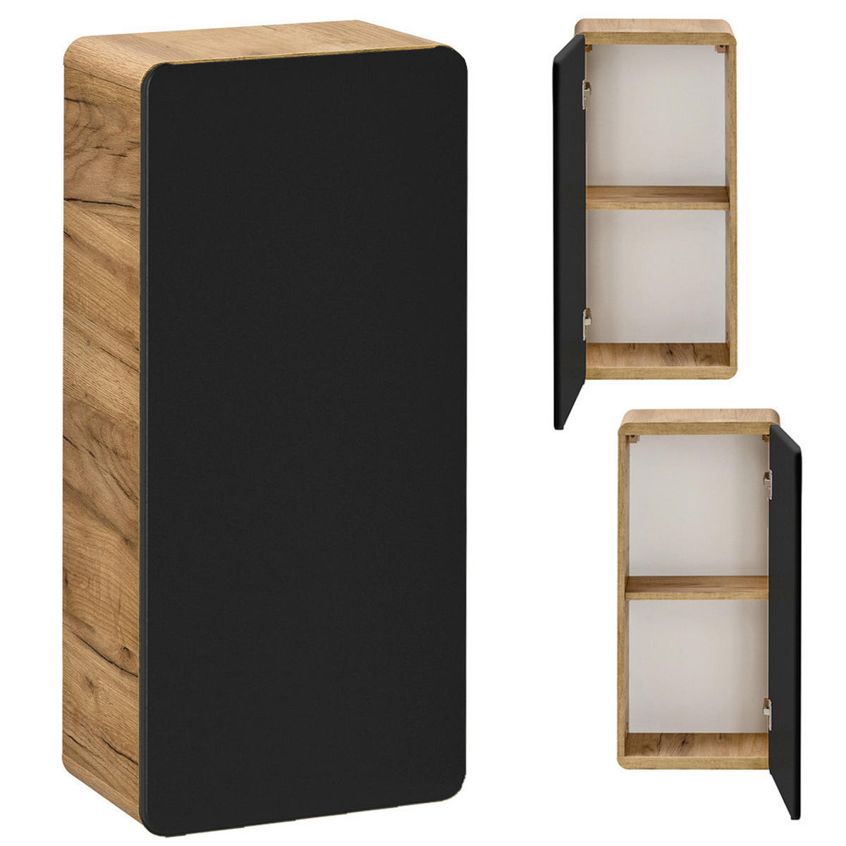 BADMÖBEL-SET 4-TLG. New-luton - Anthrazit, Holzwerkstoff (130/200/46cm) - Lomado