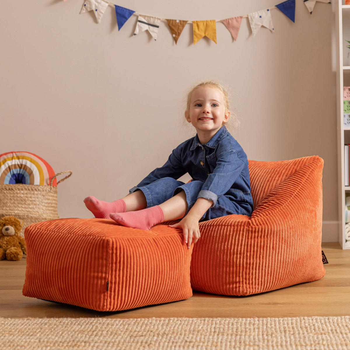 KINDERSITZSACK mit Hocker Natalia - Orange, Textil (55/44/55cm) - icon