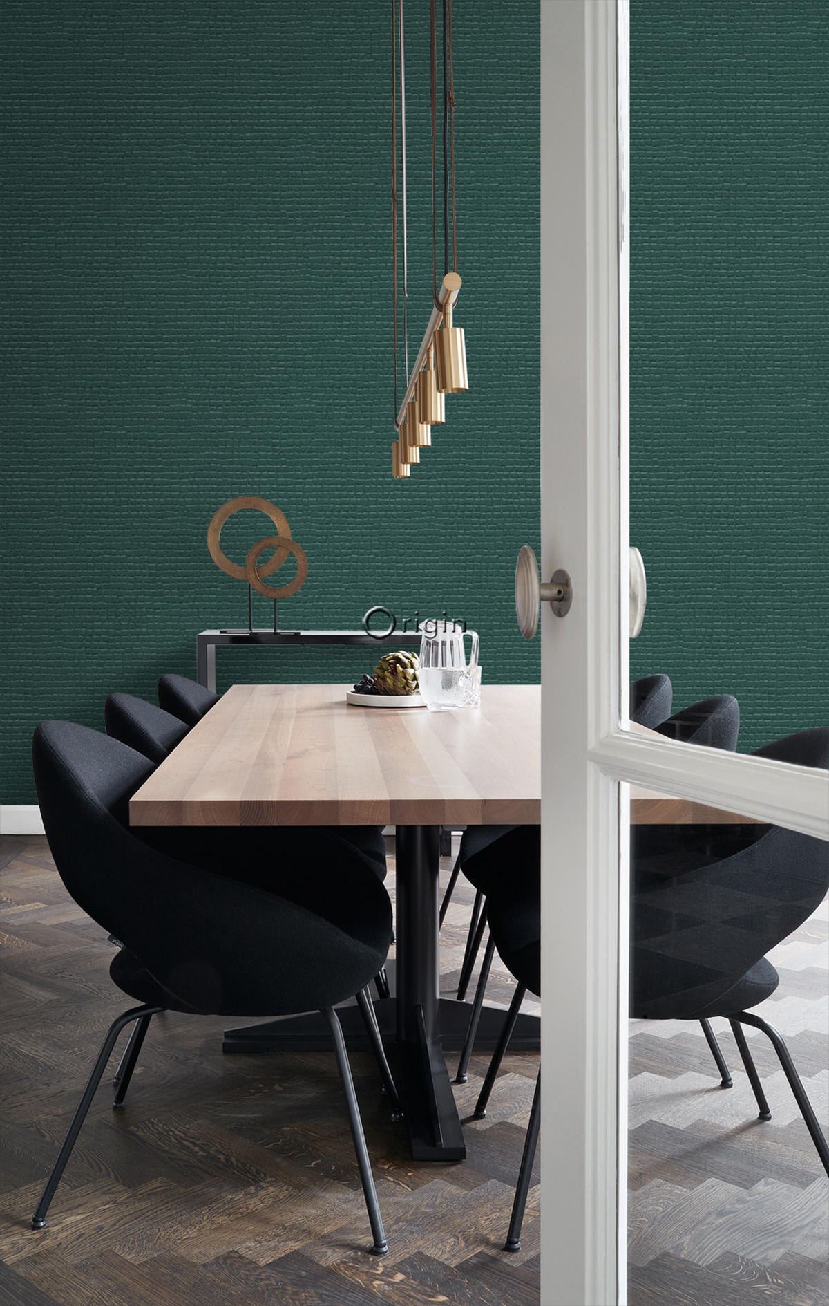 TAPETE Krokodil-Optik 53 cm x 10.05 m - Blau, Papier (53/1000cm) - Origin Wallcoverings