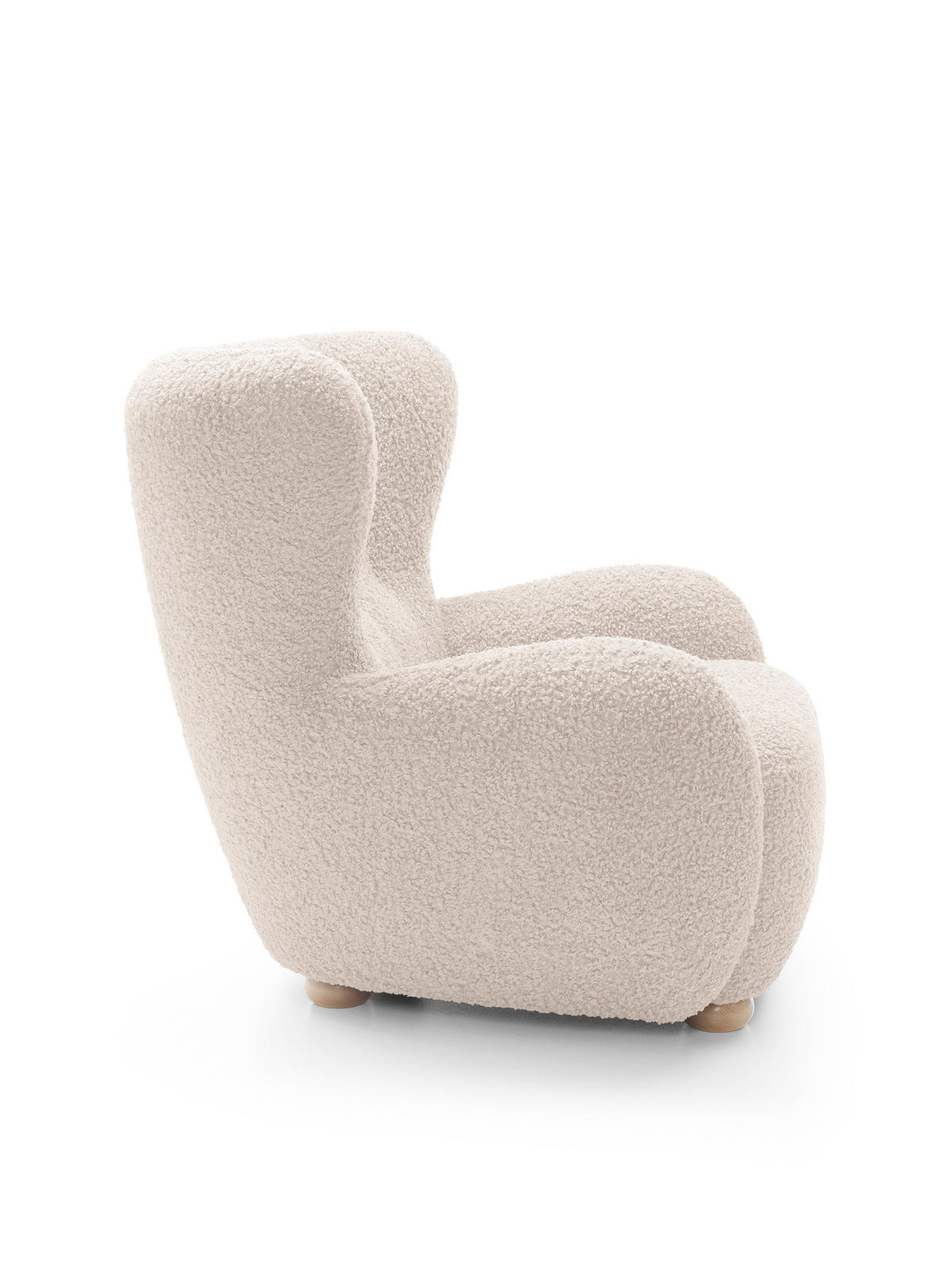 SESSEL MIST, Polstersessel Klassisch Loungesessel, Bucle-Stoff Creme - Creme, Holz/Holzwerkstoff (88/91/100cm) - MASSENO