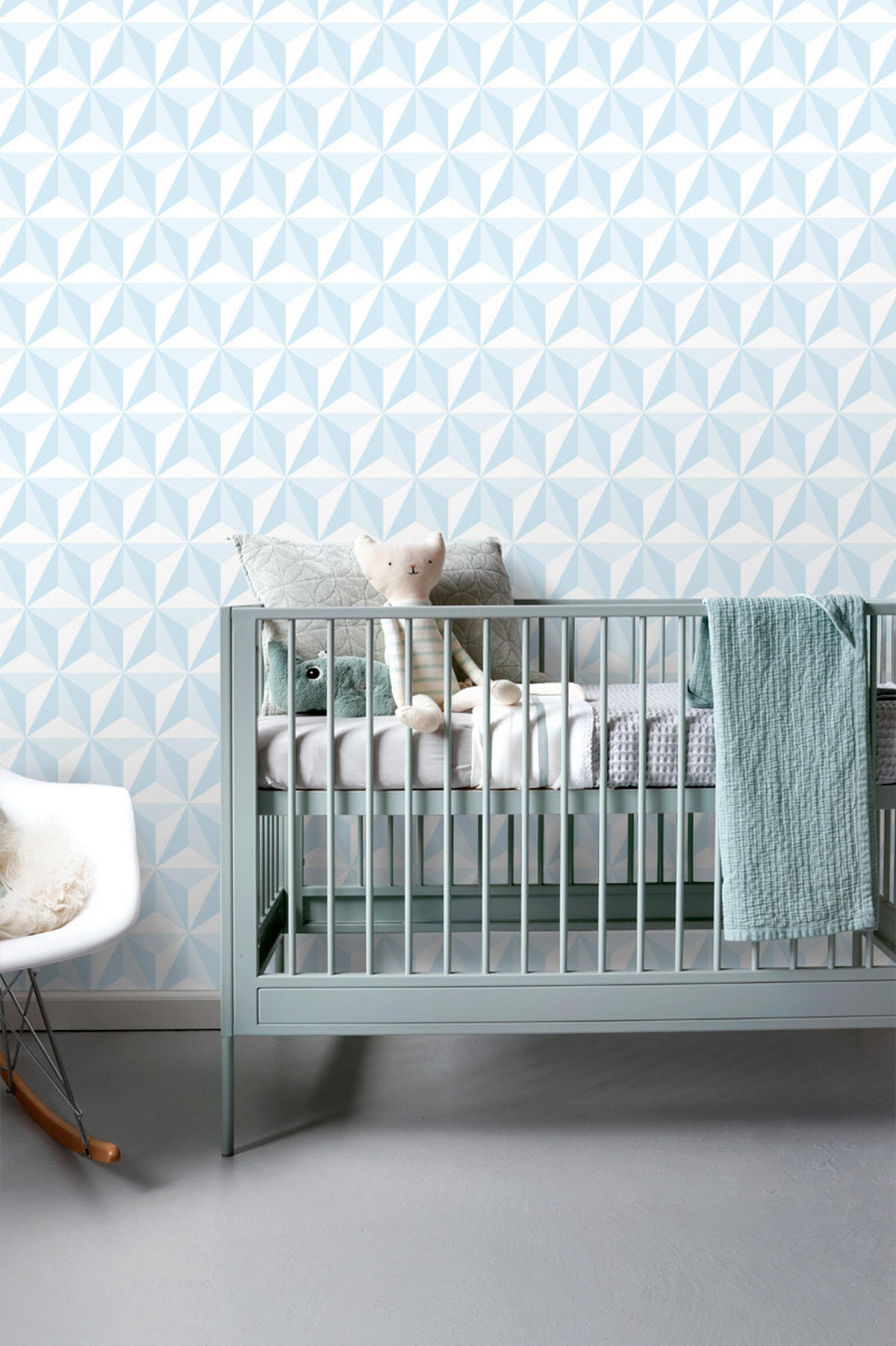 TAPETE 3D-Muster 53 cm x 10.05 m - Blau, Papier (53/0.1cm) - ESTAhome