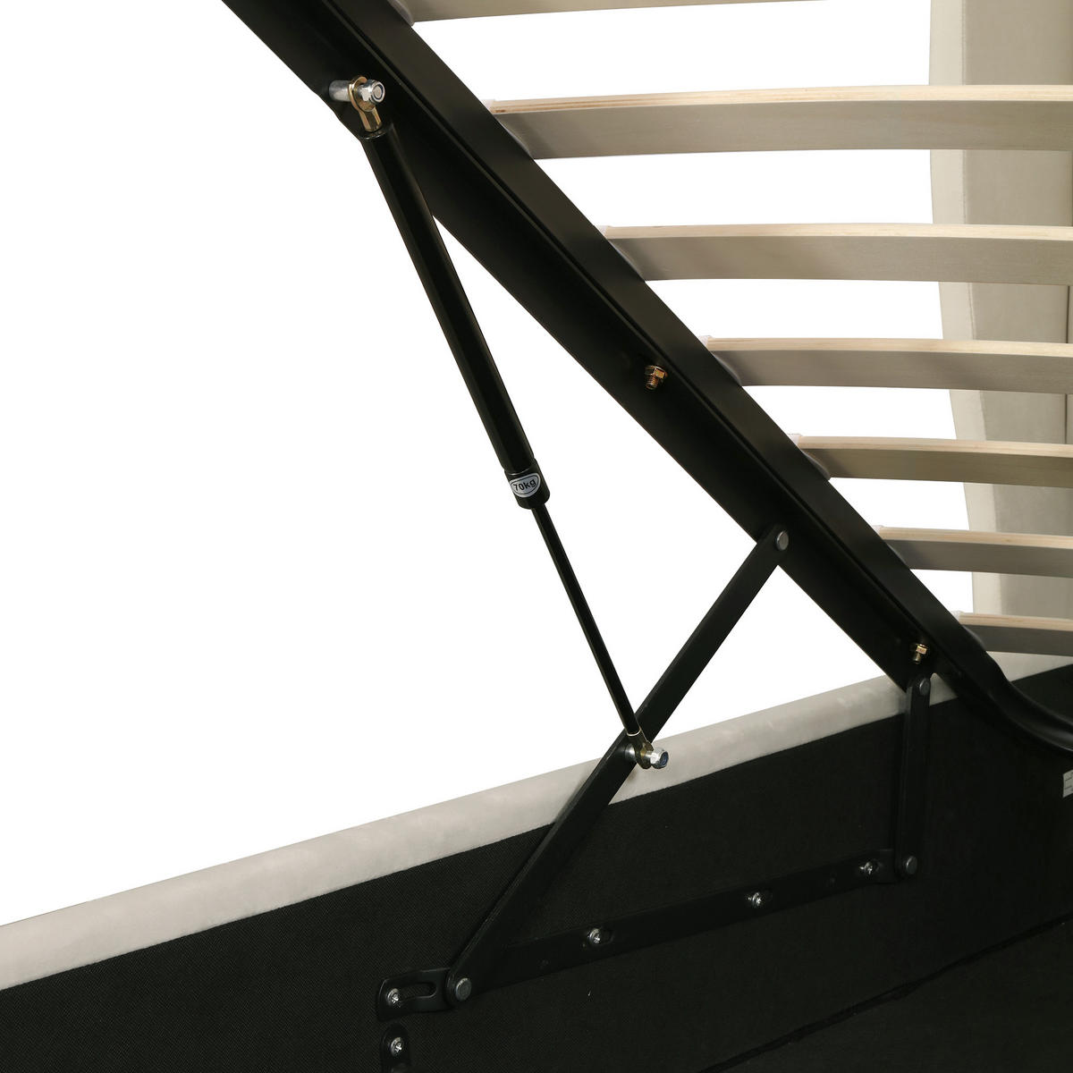 POLSTERBETT 180x200cm Beige Samt Mit Hydraulik & 3 Schubladen - Beige, Textil (180/200cm) - FLIEKS