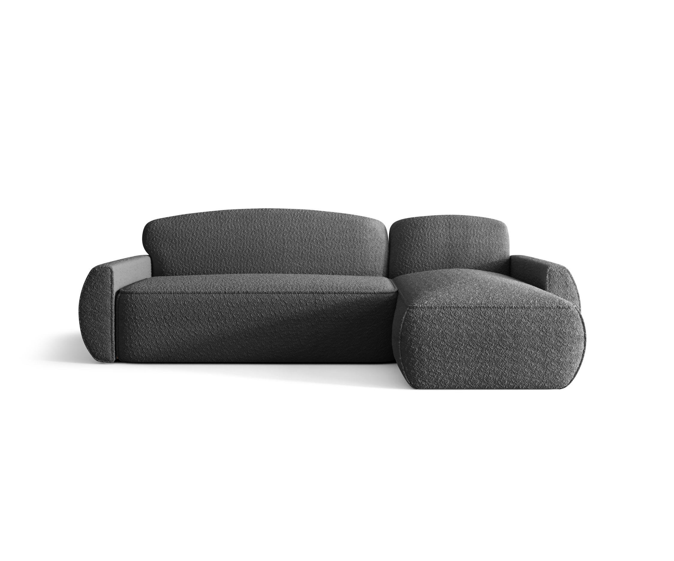 ECKSOFA mit Schlaffunktion LUCAS Quelle 92 Rechts - Dunkelgrau, Textil (240/145cm) - Bedante