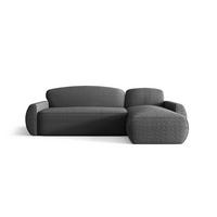 ECKSOFA mit Schlaffunktion LUCAS Quelle 92 Rechts - Dunkelgrau, Textil (240/145cm) - Bedante