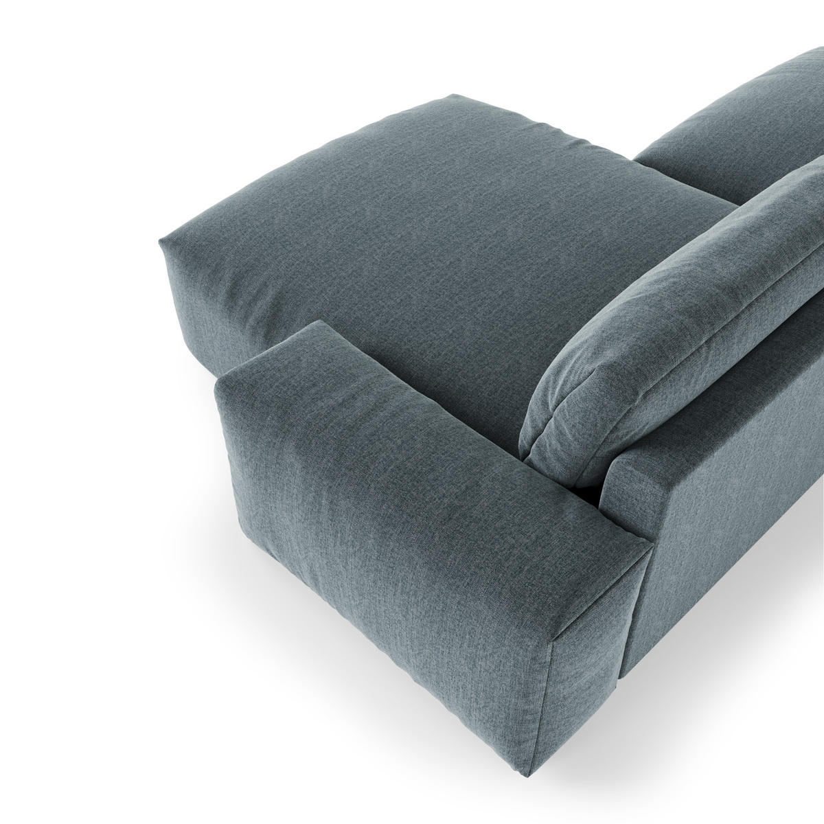 ECKSOFA RECHTS Rastergewebe mit weichem Griff Jeansblau 310cm - Blaugrau, Textil (310/174cm) - Sia Home