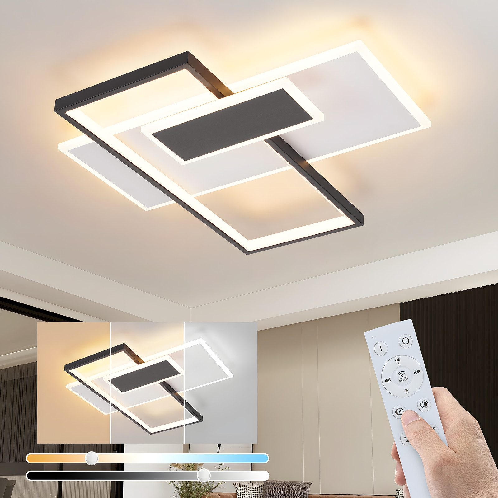 LED-DECKENLEUCHTE Maguire 50/50/7cm - Weiß, Metall (50/50/7cm) - Nettlife