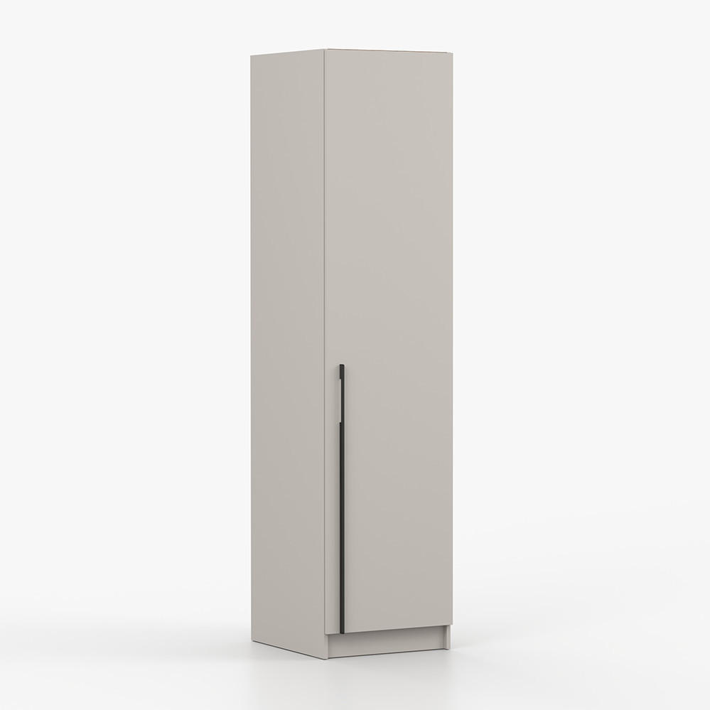 SCHRANK mit Schwenktüren ROSA 1D 50/210/55, 1-türig, Kaschmir - Kaschmir/Schwarz, Holzwerkstoff (50/210/55cm) - imoebel24