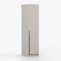 SCHRANK mit Schwenktüren ROSA 1D 50/210/55, 1-türig, Kaschmir - Kaschmir/Schwarz, Holzwerkstoff (50/210/55cm) - imoebel24