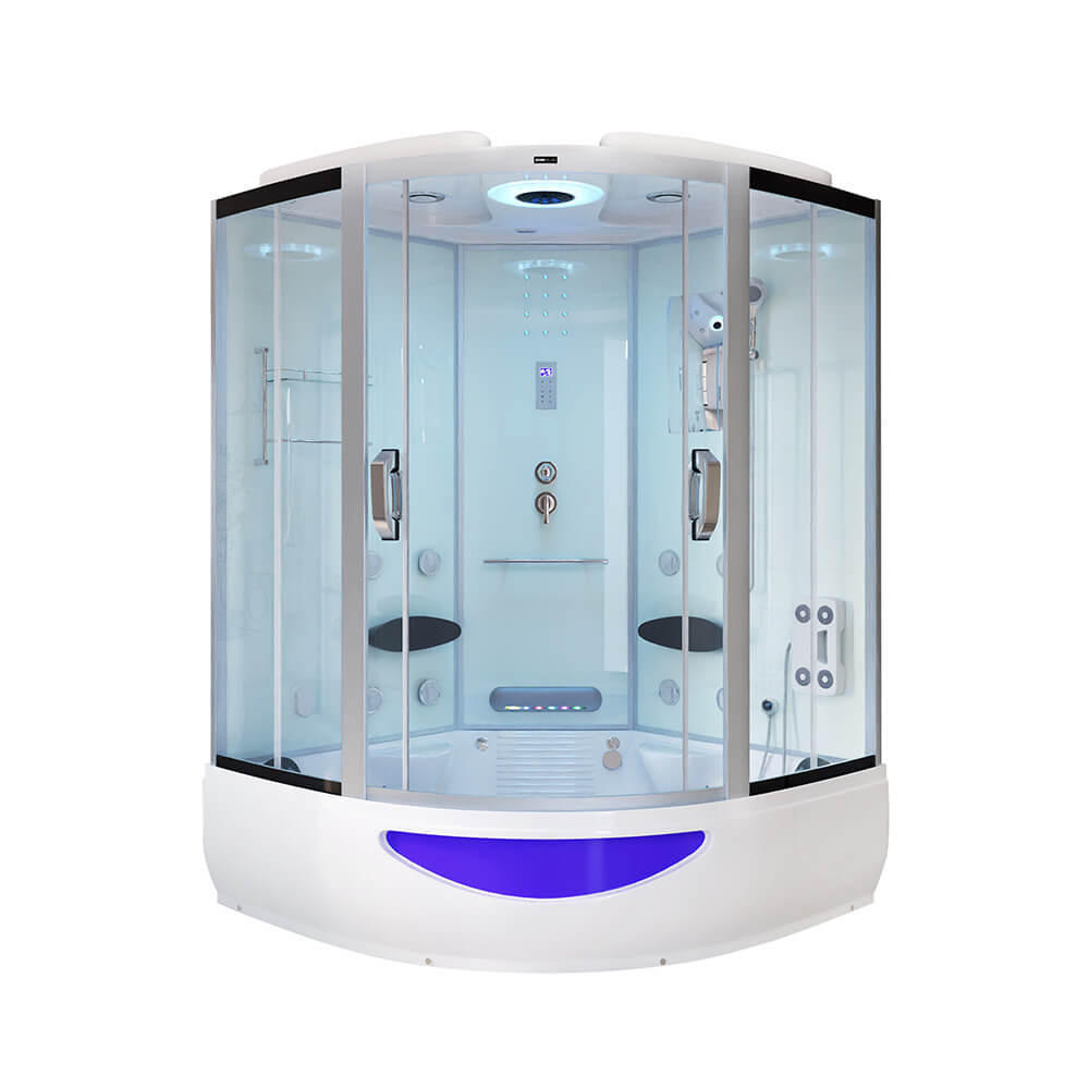 DAMPFDUSCHE EXCLUSIVE - Weiß - Weiß, Glas (150cm) - Home Deluxe