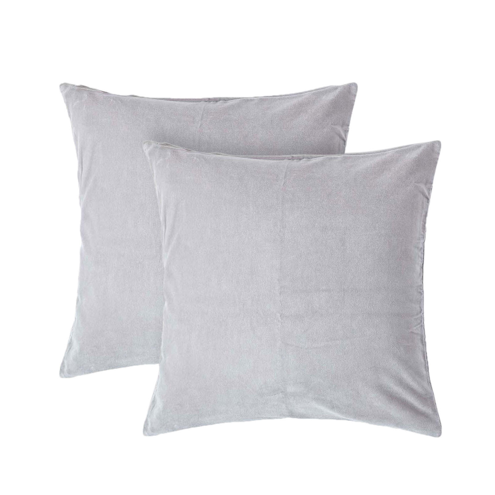 KISSENHÜLLEN 2er-Set Baumwollsamt grau 40/40 cm - Hellgrau, Textil (40/40cm) - Homescapes